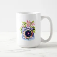 Vintage Camera Floral Water Bottle Coffee Mug