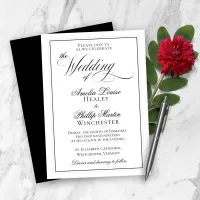 Modern Elegant Black White Wedding Invitation