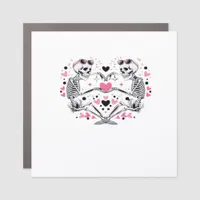 Skeleton Heart Hands Classic Viral Car Magnet