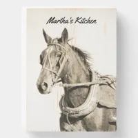 Amish Horse Your Kitchen Wooden Box Sign