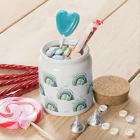 Watercolor Rainbow Pattern Candy Jar