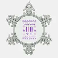 Tis The Season Sweater Christmas Xmas Catholic Snowflake Pewter Christmas Ornament