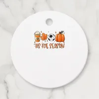 Tis The Season Leaf Latte Autumn Football Favor Tags