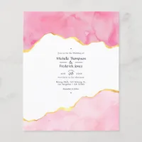 Pink and Gold Agate Wedding Invitation Flyer