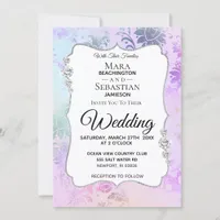 *~* Watercolor Diamond Vintage Modern  Wedding Invitation