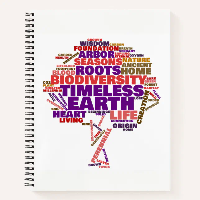 Inspirational Tree of Life Tag Cloud Notebook