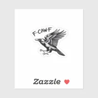 Funny Crow F-Caw-F Essential Minimal Clean Sticker