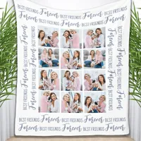 Best Friends Forever Modern 12 Photo Friendship Fleece Blanket