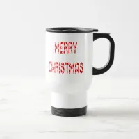 Merry Christmas Candy Cane Font Travel Mug