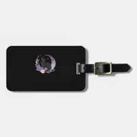 Cat Witchy Moon Flowers Pastel Goth Goblincore Luggage Tag