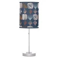 Bold Caribbean Tribal Mudcloth: Navy Blue, Boho Table Lamp