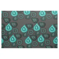 Turquoise Abstract Teardrops Pattern Fabric