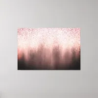 Abstract Blush Pink Black Ombre Glitter Painting Canvas Print