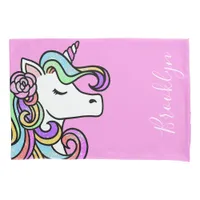 Magical Unicorn Gold Glitter Girly Pillow Case