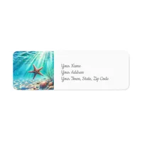 Starfish Under the Sea Coastal Beach Label