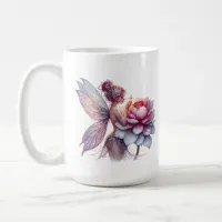 Fairy Holding an Over-sized Flower Personalized Coffee Mug