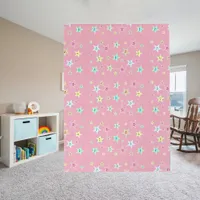 Cute stars with faces in pastel colors, nursery   rug