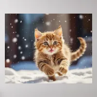 *~* Kitty Snow Race 5:4  Kitten Cat AP68 Poster