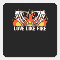 Like Classic - Skeleton Hands Heart  Square Sticker