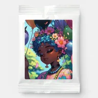 Pretty Black Anime Girl with Birthday  Lemonade Drink Mix