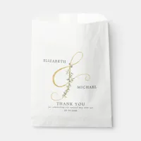 Simple Elegant Ampersand Botanical Wedding Favor Bag