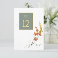 Wildflower Wedding Texture Table No. Gold ID954 Invitation