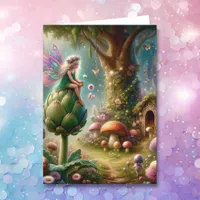 Wishing You a Magical Birthday Fairy on Artichoke Card