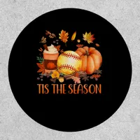 Tis The Season Pumpkin Leaf Latte Fall Softball Patch