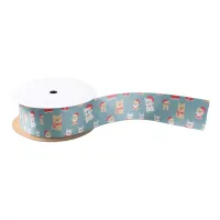 French Bulldog Frenchie Christmas Pattern Satin Ribbon