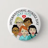 International Nurses Day May 12th Button