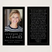 Black Forever in Our Hearts Memorial Card