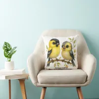 Brilliant American Goldfinch Throw Pillow