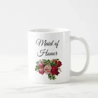 Maid of Honor Floral Roses Bouquet Mug