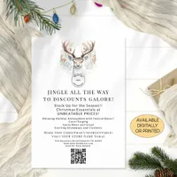 Reindeer Store Christmas Offers QR Printable Card