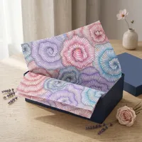 Abstract Pastel Pink Blue Line Art Floral Swirl Tissue Paper