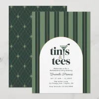 Preppy Tinis & Tees Golf Bachelorette Party Invitation