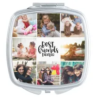 Trendy Best Friends Forever Photo Collage Compact Mirror