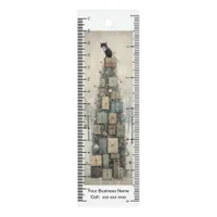 Whimsical Cute Cat on a Pile of Gifts Promotional Ruler