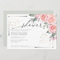 Rustic Couple's Shower Dusty Green Foliage Invitat Invitation