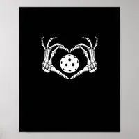 Halloween Pickle Skeleton Heart Hands Poster