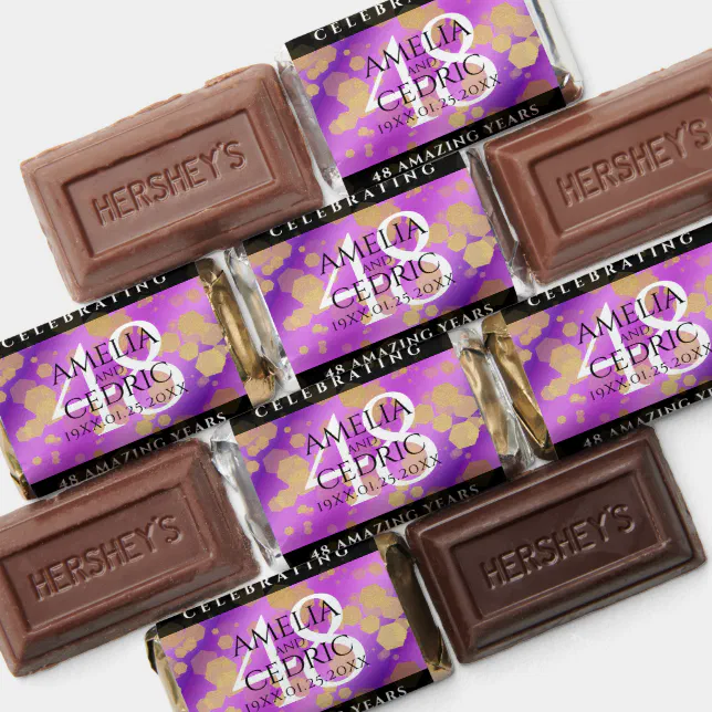 Elegant 48th Amethyst Wedding Anniversary Hershey's Miniatures