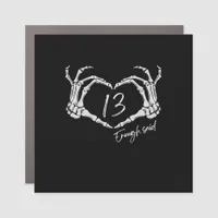 Skeleton Heart Hand Minimal Classic Design Car Magnet