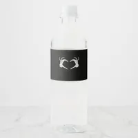 Skeleton Heart Hands Classic Water Bottle Label