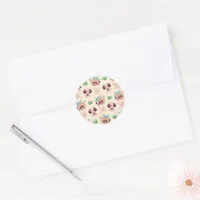 Adorable Dog Pattern  Classic Round Sticker