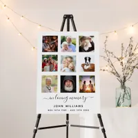 Photo collage white memorial elegant funeral foam board