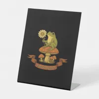 Frog Of The Garden Fairycore  Cottagecore Frog And Pedestal Sign