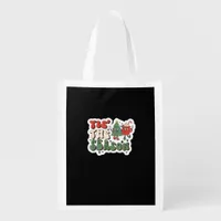 Tis Season Retro Funny Sloth Grocery Bag