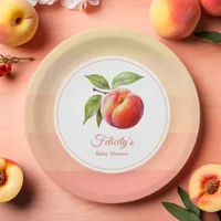 Peach Fuzz Baby Shower Paper Plates