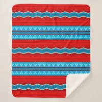 Southwest River Canyon Red and Turquoise Medium Sherpa Blanket