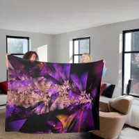 Purple leaves, fractal  fleece blanket